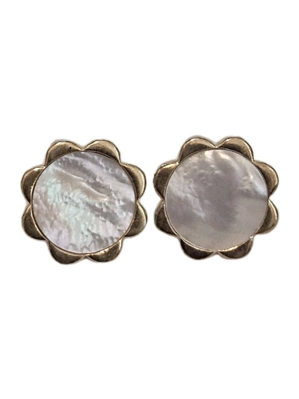ASHA by Ashley McCormick 14k Gold Dipped Mother of Pearl Inlay Pierced Earrings